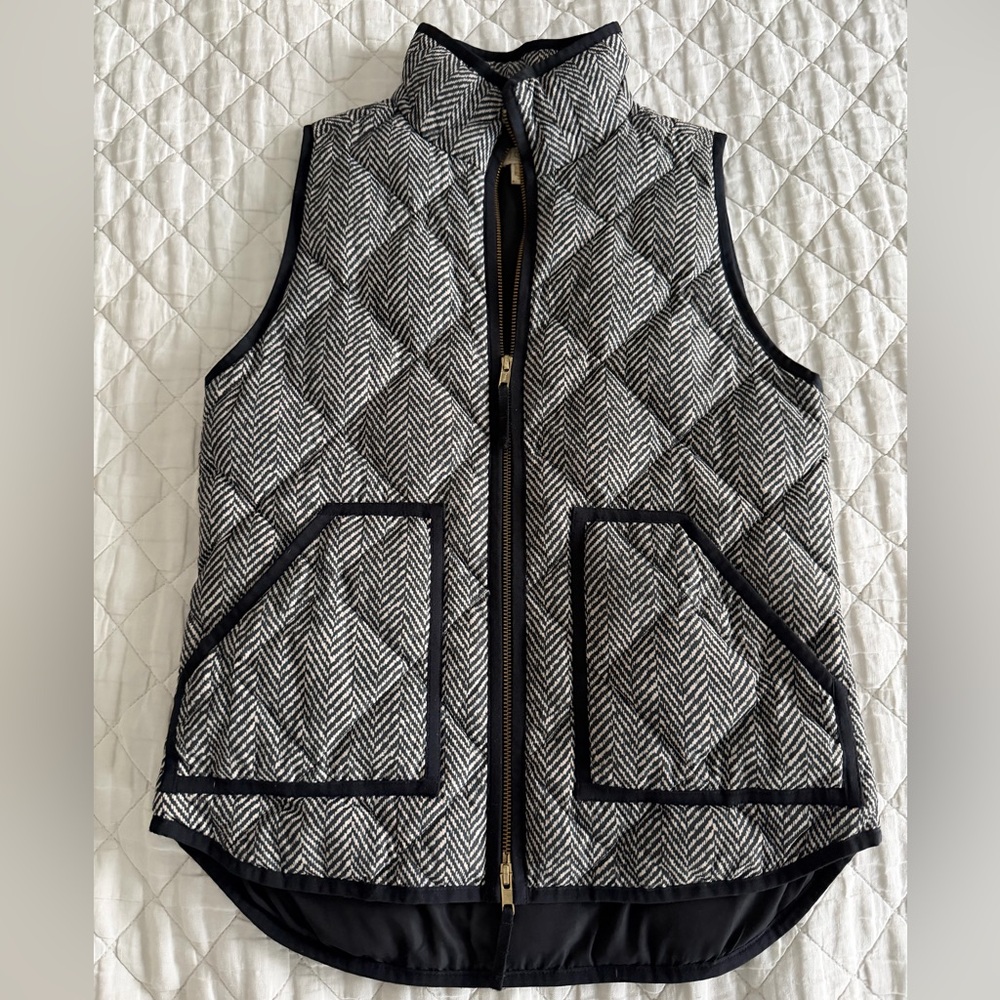 J. Crew Quilted Herringbone Vest (XS)